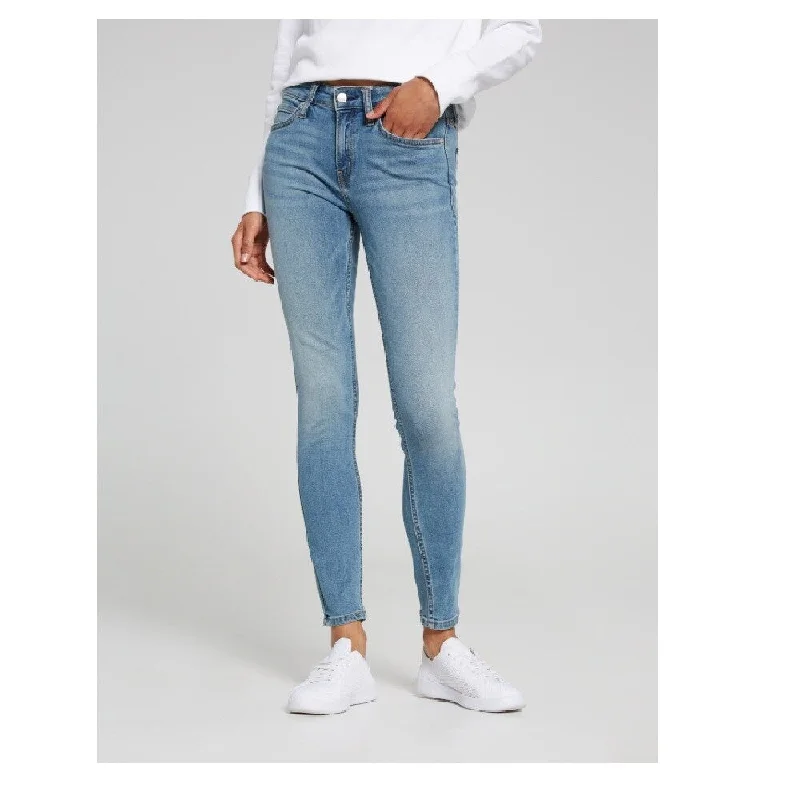 boho style pants for women -Calvin Klein Women's Mid Rise Super Skinny Fit Jeans Malibu Light Blue Size 25" X 30" - 25" X 30"