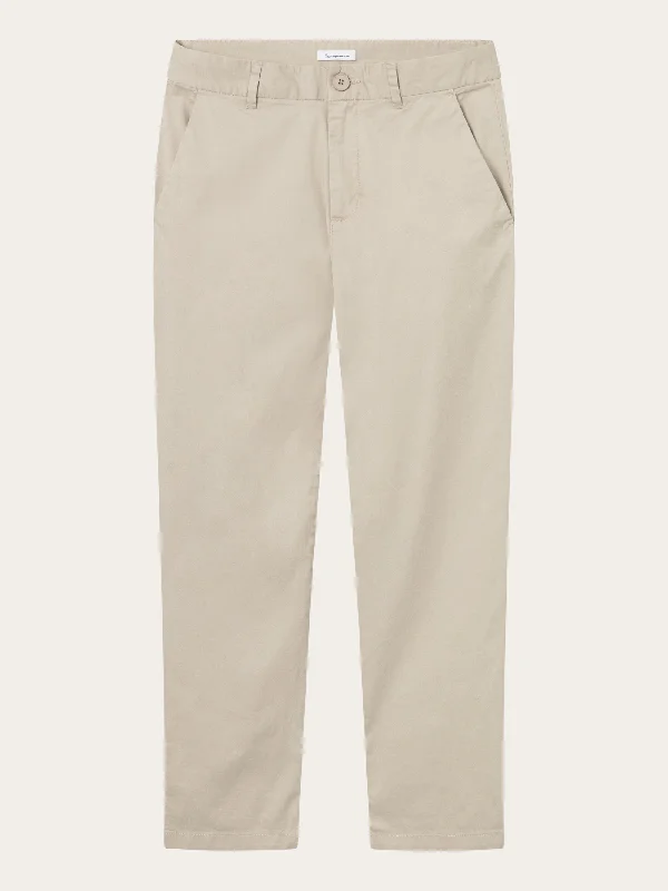 office pants for women -WILLOW regular cropped poplin chino - Light feather gray