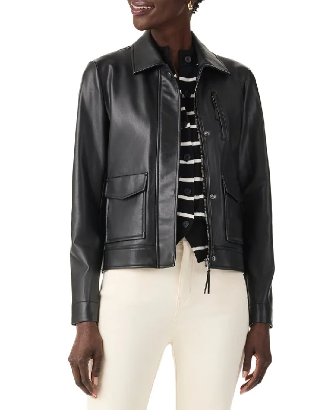 thermal coats for women -NIC & ZOE Faux Leather Downtown Jacket