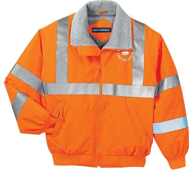 structured coats for women -Port Authority Enhanced Visibility Jacket w/ Reflective Taping