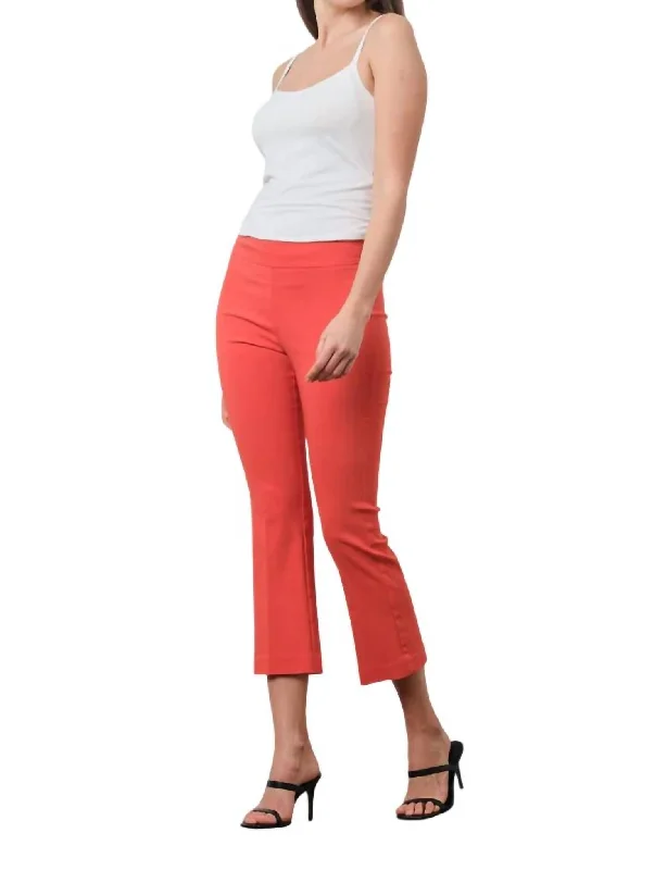 women's slim fit trousers -Leo Pant In Fiesta (Orange)