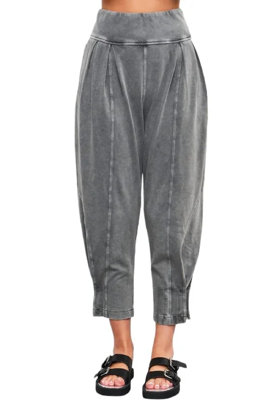 loose fit pants for women -Amber Slim Trouser Pants In Gray