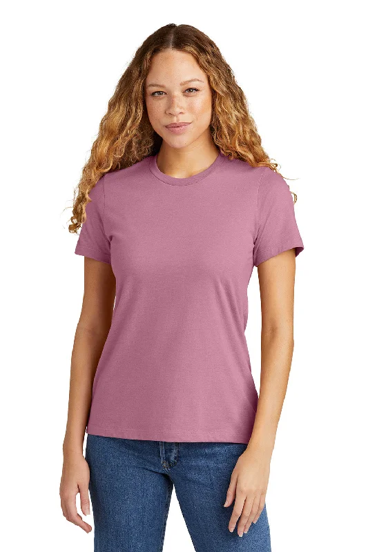 women's velvet tops -Gildan Womens Softstyle CVC Short Sleeve Crewneck T-Shirt - Plumrose Pink