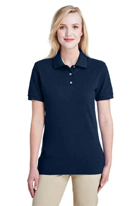 peplum tops for women -Jerzees Womens Short Sleeve Polo Shirt - Navy Blue