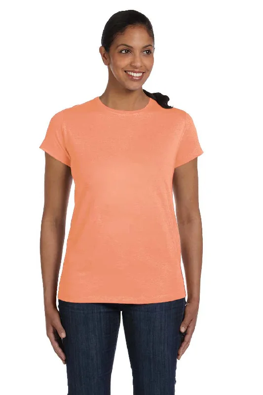 sporty tops for women -Hanes Womens ComfortSoft Short Sleeve Crewneck T-Shirt - Candy Orange - Closeout