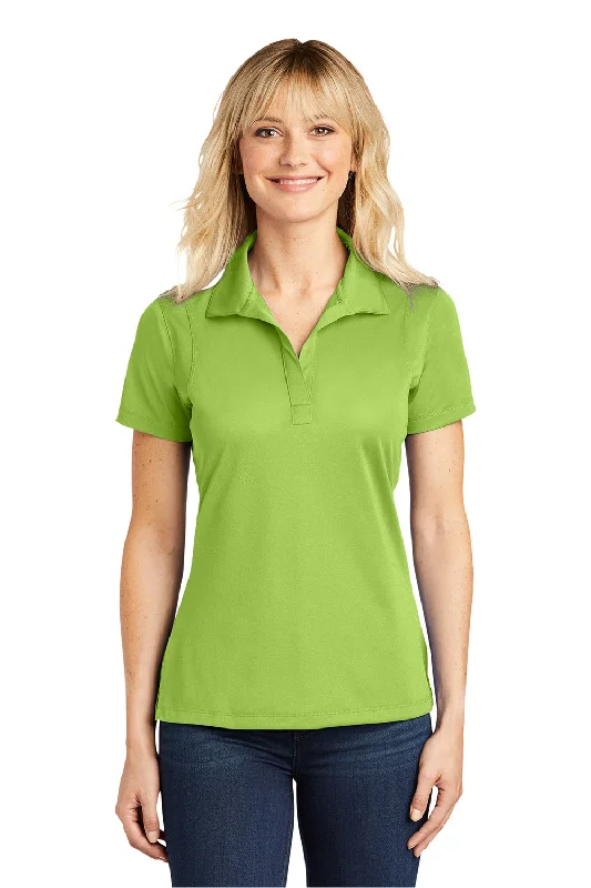 tie-front tops for women -Sport-Tek Womens Sport-Wick Moisture Wicking Short Sleeve Polo Shirt - Lime Shock Green