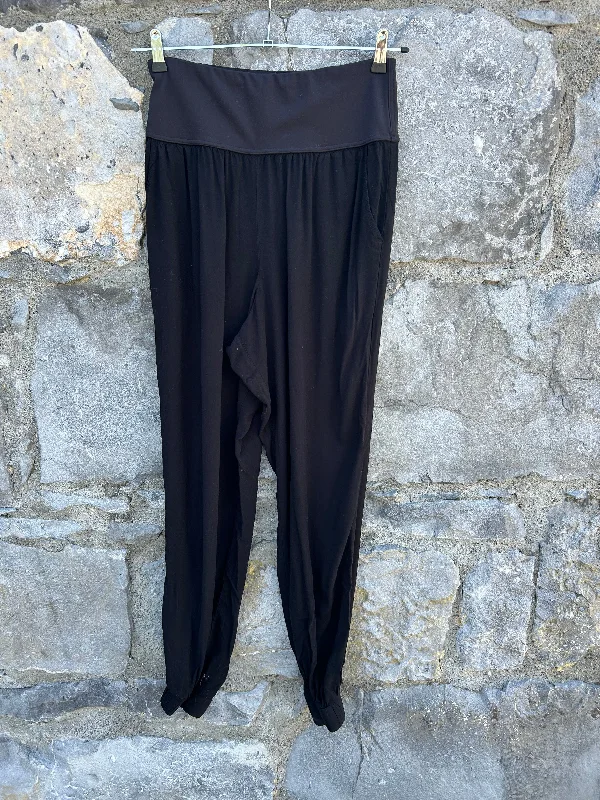 women's slim fit trousers -Black baggy pants uk 12