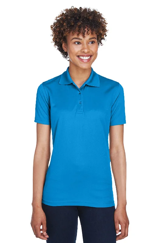 casual plaid shirts for women -UltraClub Womens Cool & Dry Moisture Wicking Short Sleeve Polo Shirt - Pacific Blue