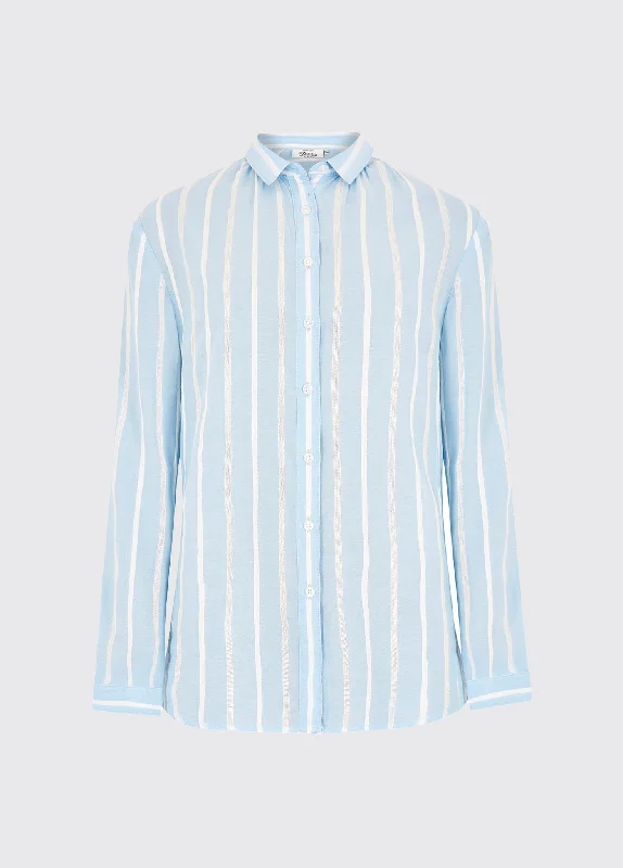 button-up shirts for women -Violet Shirt - Pale Blue