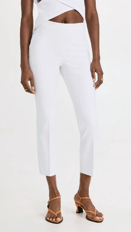 quick dry pants for women -On-The-Go Ankle Slim Straight Pant In Classic White