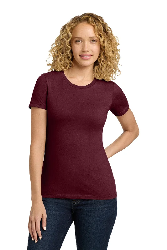 long tunic tops for leggings -Next Level Womens Boyfriend Fine Jersey Short Sleeve Crewneck T-Shirt - Maroon