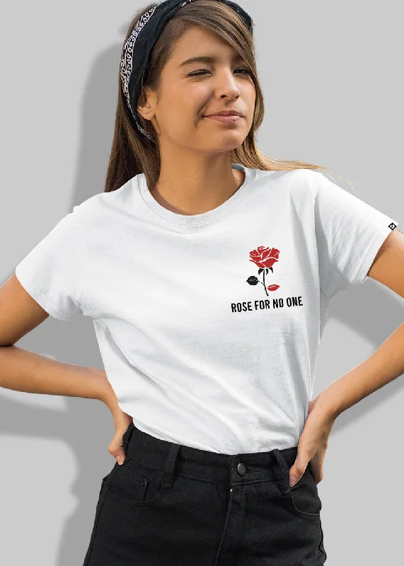 stylish tops for ladies -Rose for no one Women Half Sleeve T-shirt