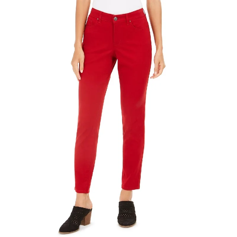 women's skinny trousers -Style & Co Women's Curvy-Fit Skinny Fashion Jeans Red Size 16