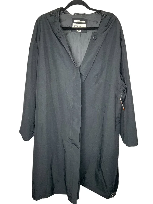 asymmetrical coats for women -Coat Raincoat By Ava & Viv In Black, Size: 3x