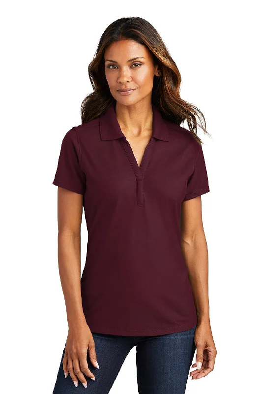 eco-friendly tops for women -Port Authority Womens EZPerformance Moisture Wicking Short Sleeve Polo Shirt - Maroon