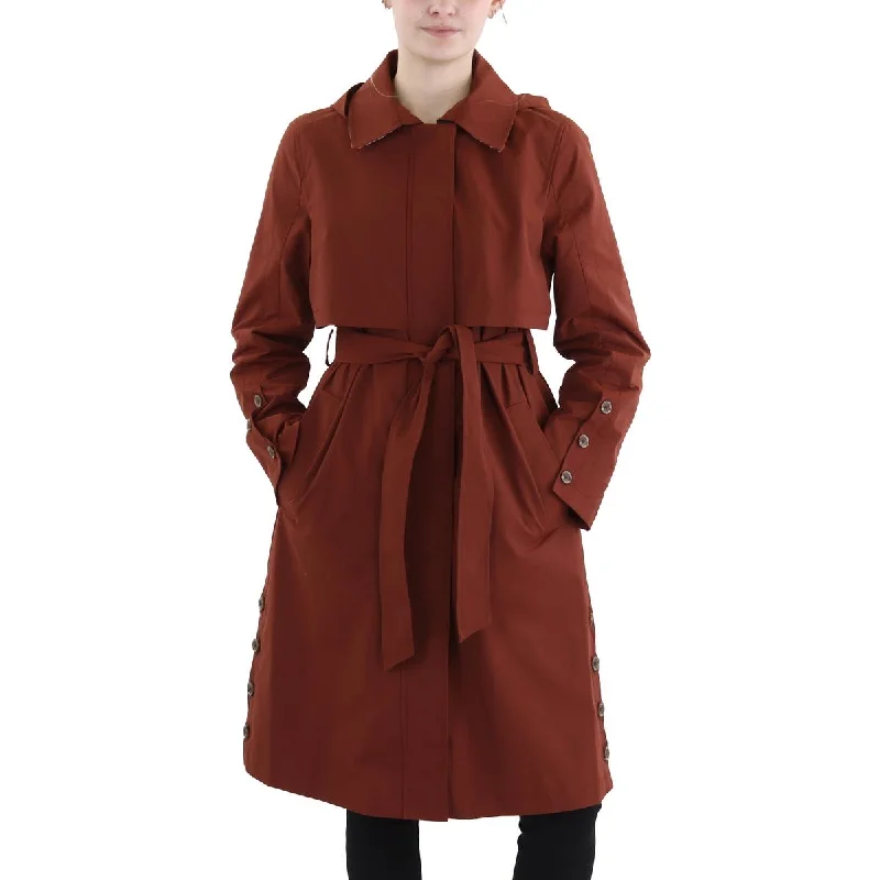 color block jackets for women -Womens Lightweight Midi Trench Coat