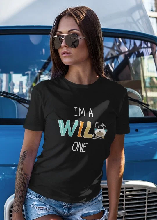 women's silk tops -I'm A Wild One Women Half Sleeve T-Shirt