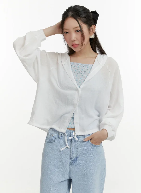 lightweight jackets for women -Summer Button-Up Jacket OY413