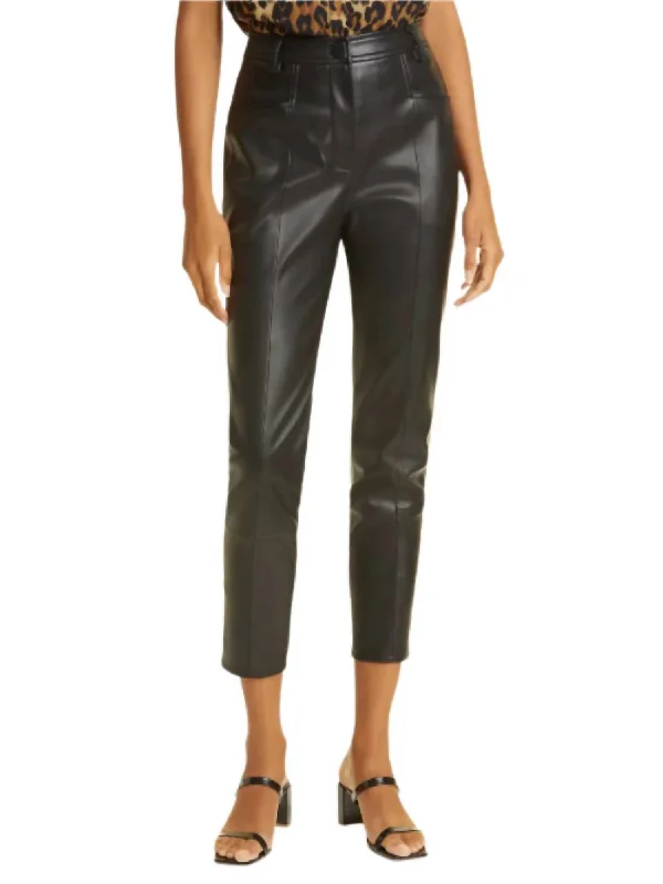 capri leggings for women -Rue Faux Leather Pant In Black