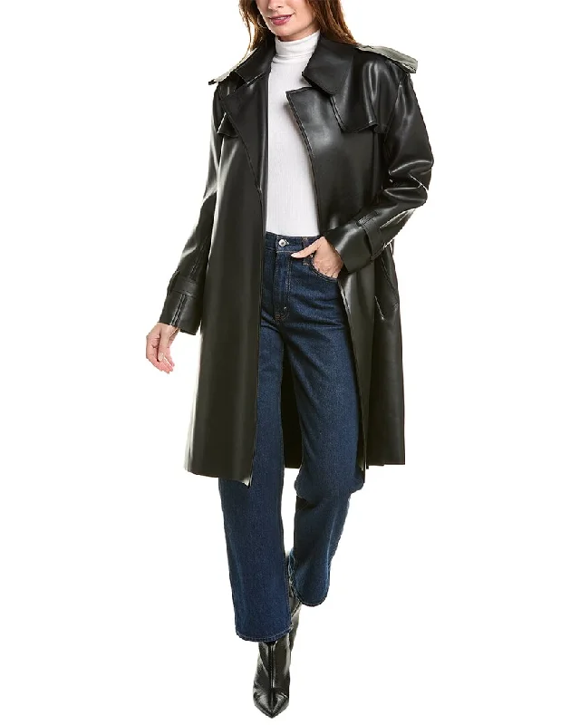 women's quilted jackets -Norma Kamali Double-Breasted Trench Coat