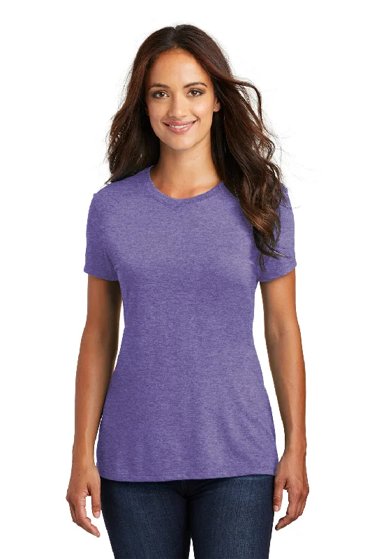 trendy crop tops for women -District Womens Perfect Tri Short Sleeve Crewneck T-Shirt - Purple Frost