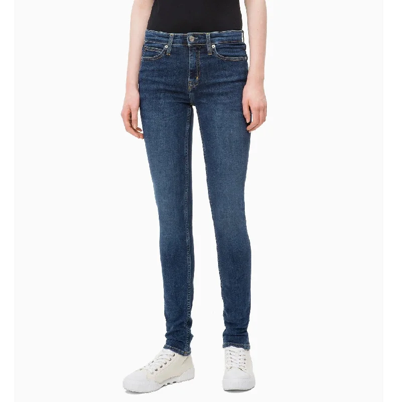 soft lounge pants for women -Calvin Klein Women's Mid Rise Skinny Jeans Amsterdam Blue Mid Size 26" x 30" - 26" x 30"