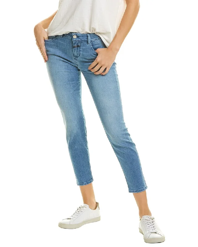 loose fit pants for women -CLOSED Baker Medium Blue Skinny Leg Jean