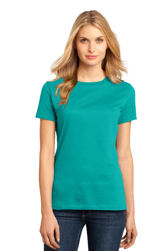 basic tops for women -District Womens Perfect Weight Short Sleeve Crewneck T-Shirt - Jade Green