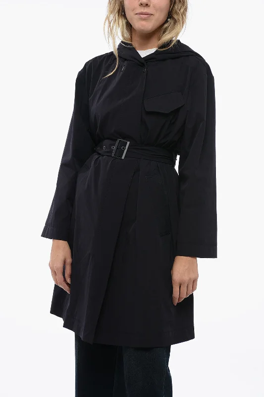 elegant coats for women -Armani EMPORIO Tec Fabbric Trench with Belt