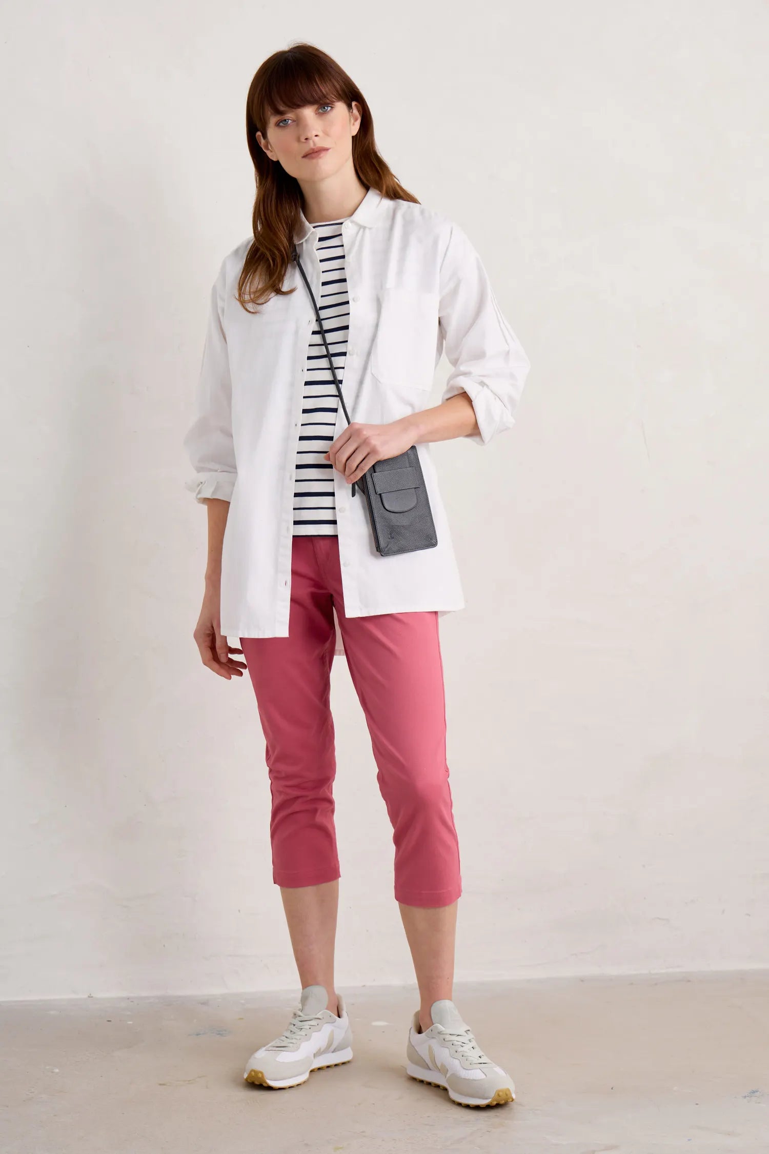 fleece-lined pants for women -Seasalt Albert Quay Crops - Rose