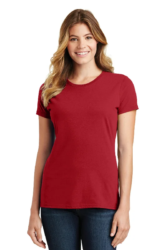 autumn blouses for women -Port & Company Womens Fan Favorite Short Sleeve Crewneck T-Shirt - Team Cardinal Red - Closeout