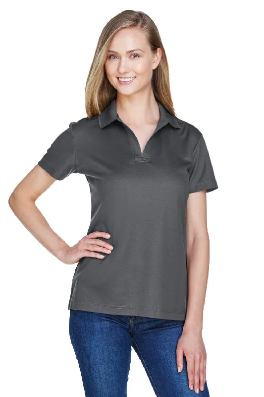 business casual blouses for women -Devon & Jones Womens CrownLux Performance Moisture Wicking Short Sleeve Polo Shirt - Graphite Grey