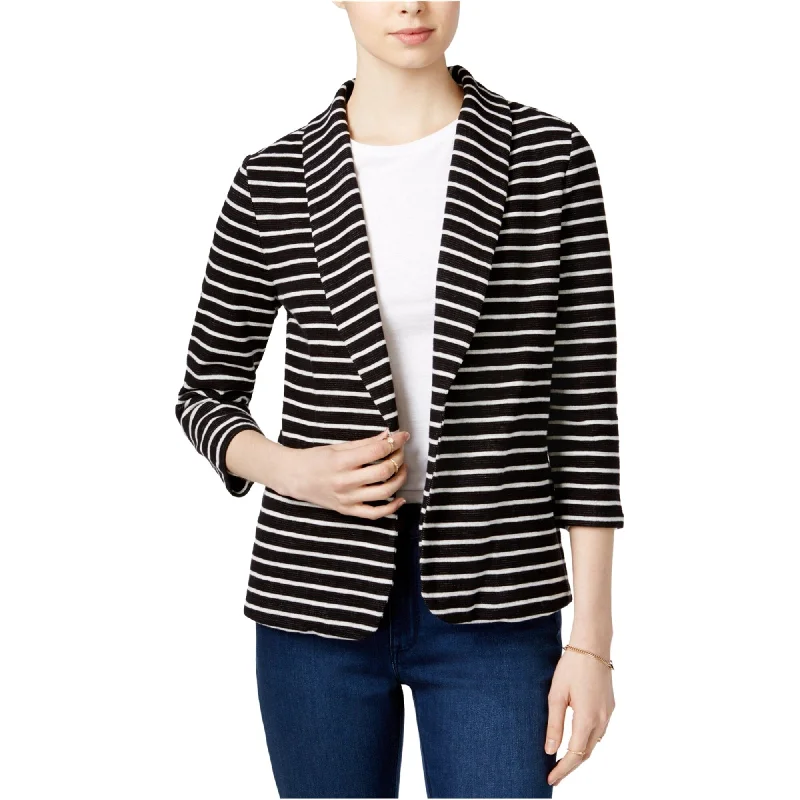 fleece jackets for women -maison Jules Womens Knit Blazer Jacket, Black, X-Small