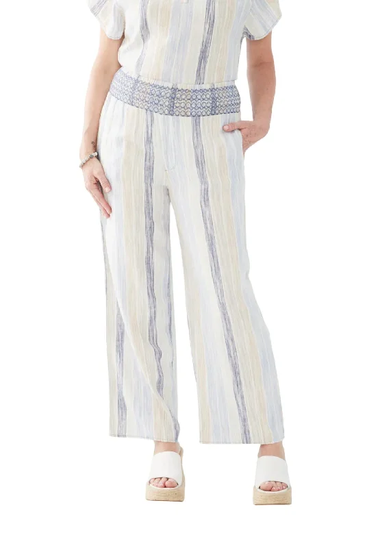 soft knit trousers for women -Summer Vibes Pull On Pants In Multi