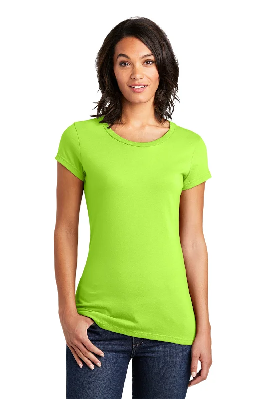 high-neck tops for women -District Womens Very Important Short Sleeve Crewneck T-Shirt - Lime Shock Green