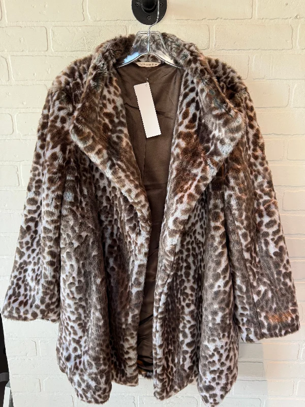 short jackets for women -Coat Faux Fur & Sherpa By Soft Surroundings In Brown & Grey, Size: Xl