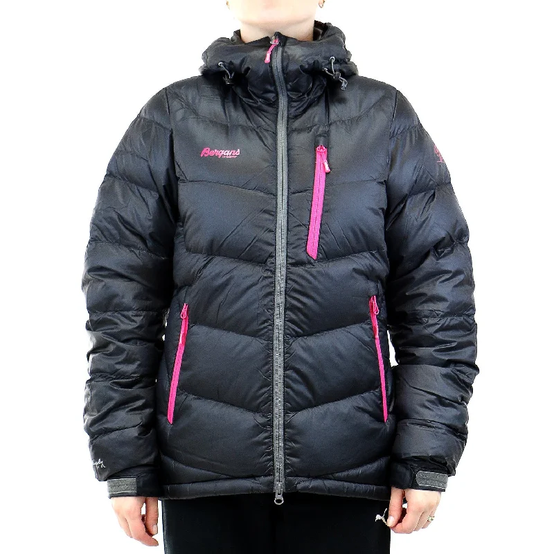 soft shell jackets for women -Bergans of Norway Memurutind Down Lady Jacket  - Black/Hot Pink - Womens