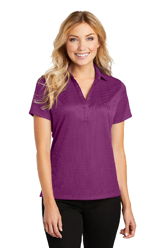 casual women's tops -Port Authority Womens Performance Moisture Wicking Short Sleeve Polo Shirt - Violet Purple