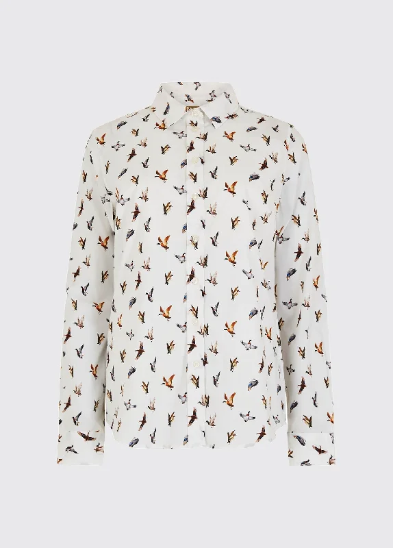 women's work blouses -Jasmine Printed Shirt - Cream