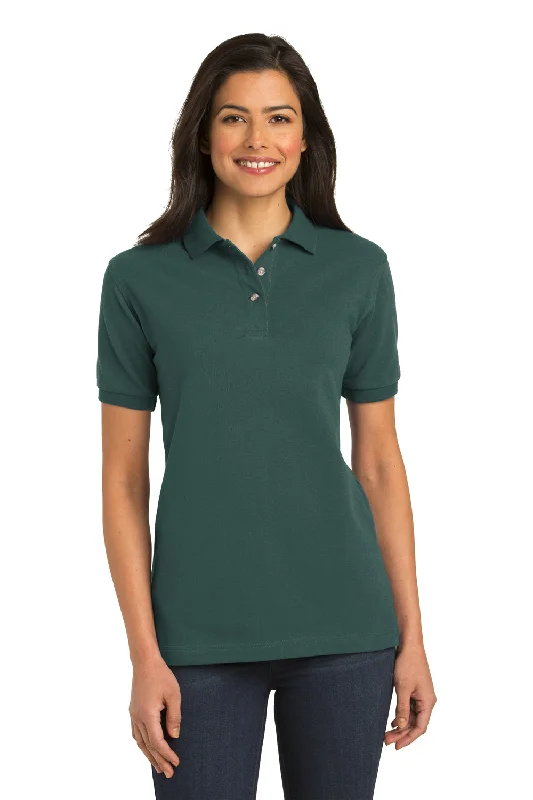 women's velvet tops -Port Authority Womens Shrink Resistant Short Sleeve Polo Shirt - Dark Green - Closeout