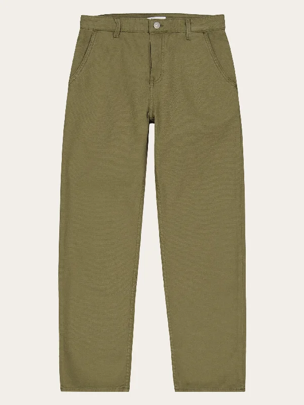 comfortable pants for women -CALLA tapered canvas pant - Burned Olive