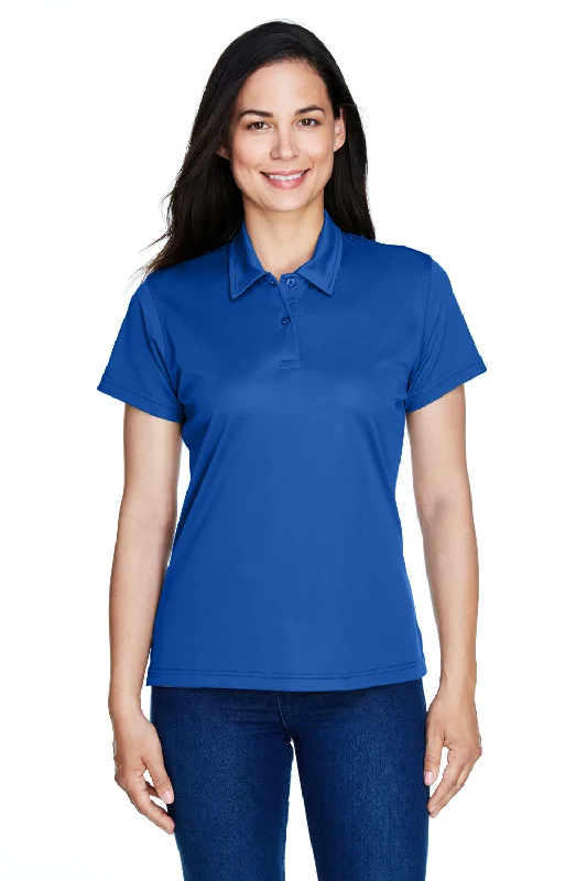 zip-up tops for women -Team 365 Womens Command Performance Moisture Wicking Short Sleeve Polo Shirt - Royal Blue