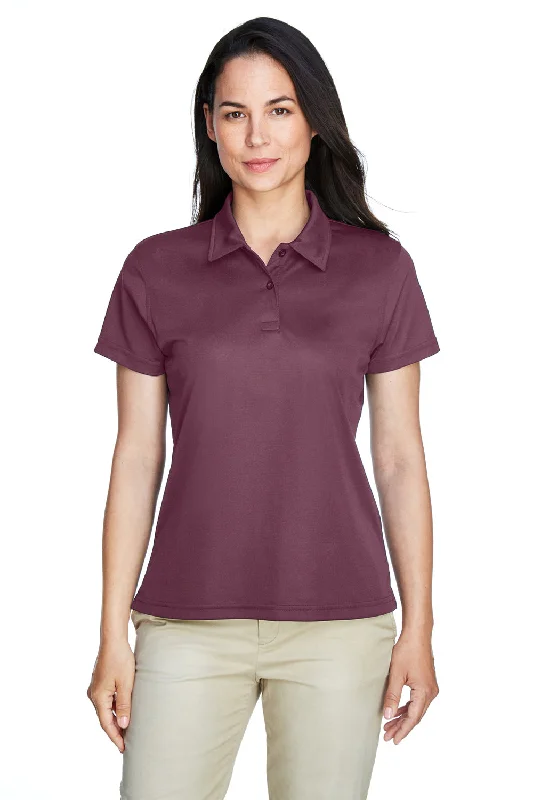 sleeveless tops for women -Team 365 Womens Command Performance Moisture Wicking Short Sleeve Polo Shirt - Dark Maroon