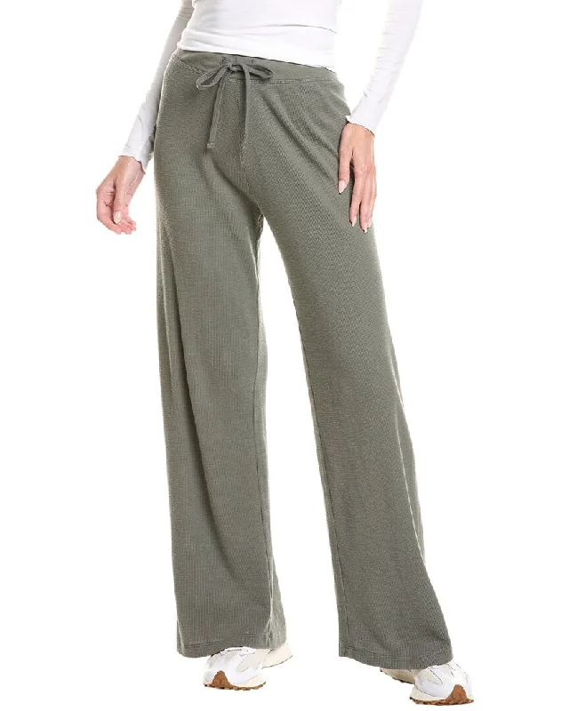 breathable summer pants for women -James Perse Thermal Wide Leg Lounge Pant