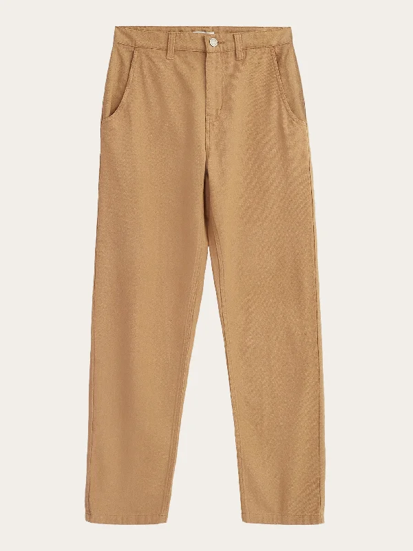 elegant high-waist pants -CALLA tapered canvas pant - Kelp melange