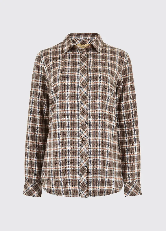 women's ribbed tops -Japonica Check Shirt - Harvest