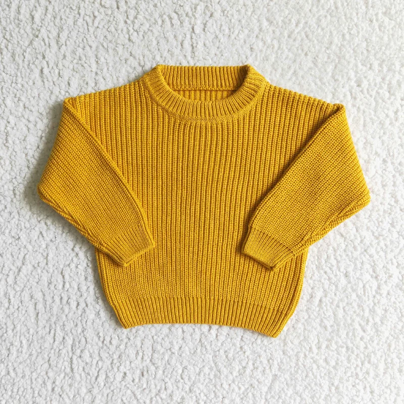 women's halter tops -Yellow girl sweater