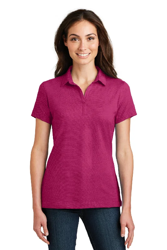 loose fit women's tops -Port Authority Womens Meridian Short Sleeve Polo Shirt - Azalea Pink - Closeout