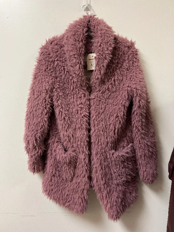 windproof jackets for women -Coat Faux Fur & Sherpa By Wonderly In Purple, Size: M