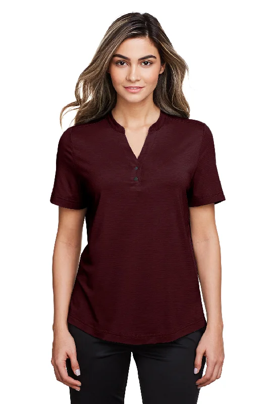 trendy crop tops for women -North End Womens Jaq Performance Moisture Wicking Short Sleeve Polo Shirt - Burgundy